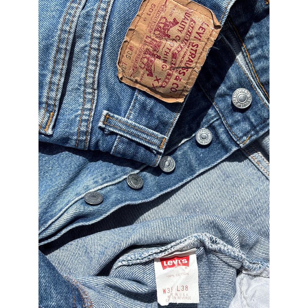 Vintage 91 Levi’s 501 0117 XX button fly 35x38(32x34) Made in USA grunge denim